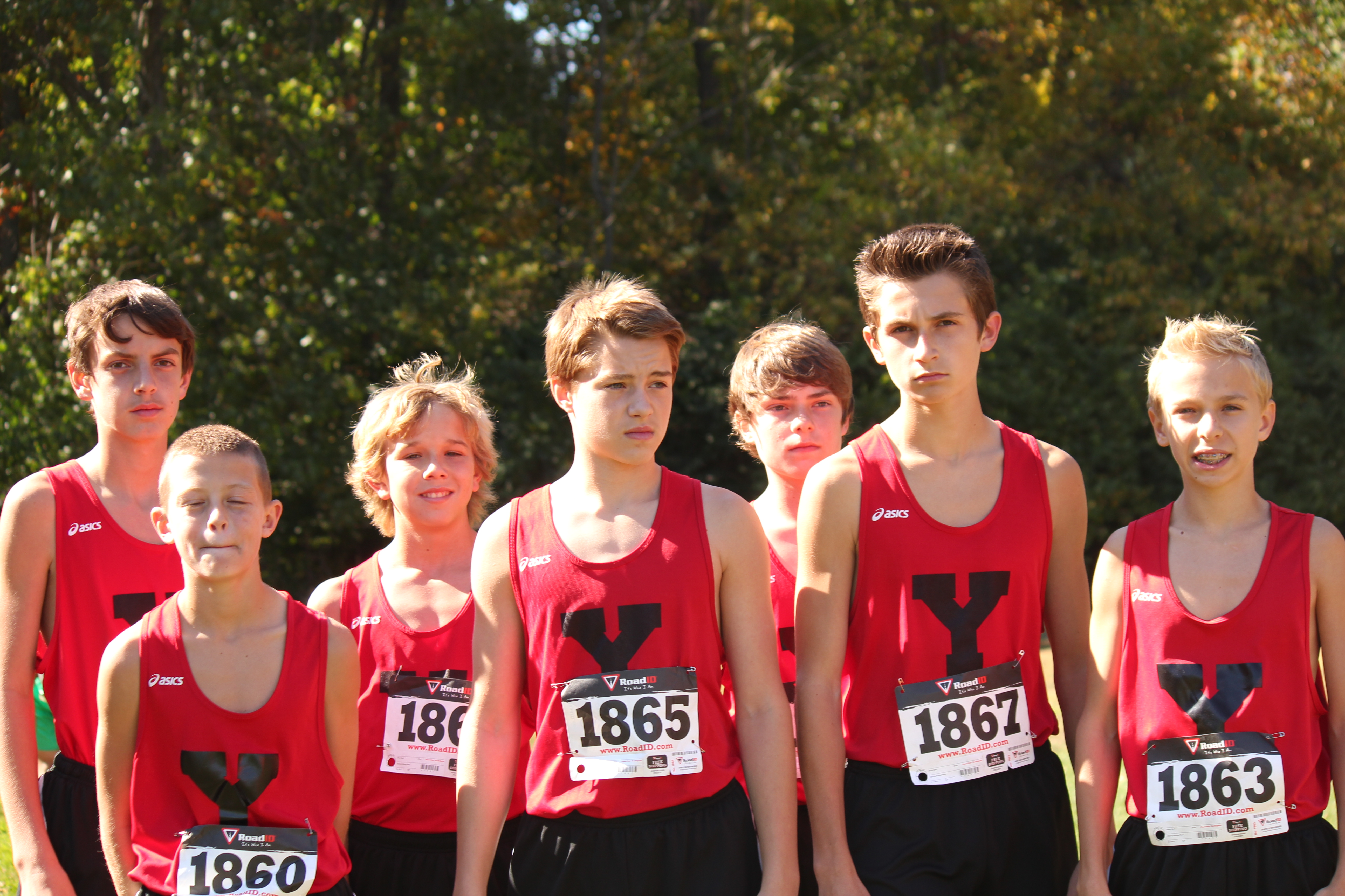 The Boys Prepare for the Start of the 2014 IESA Cross Country Sectional